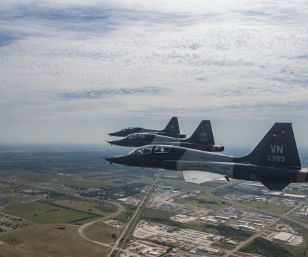T-38C Talon's fly soar through the sky