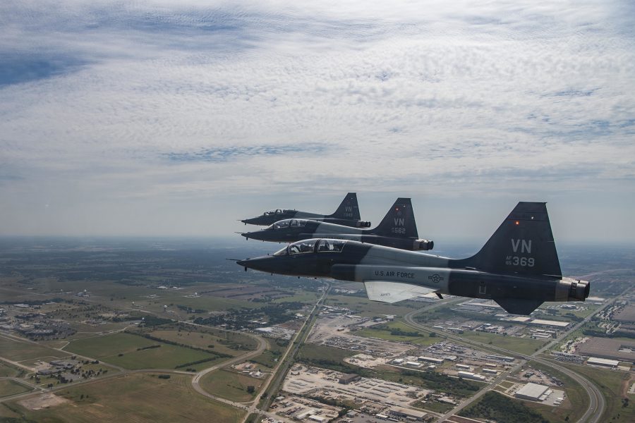 T-38C Talon's fly soar through the sky