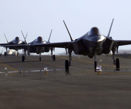 F35 Lightning II's redeploy to Al Dhafra Air Base