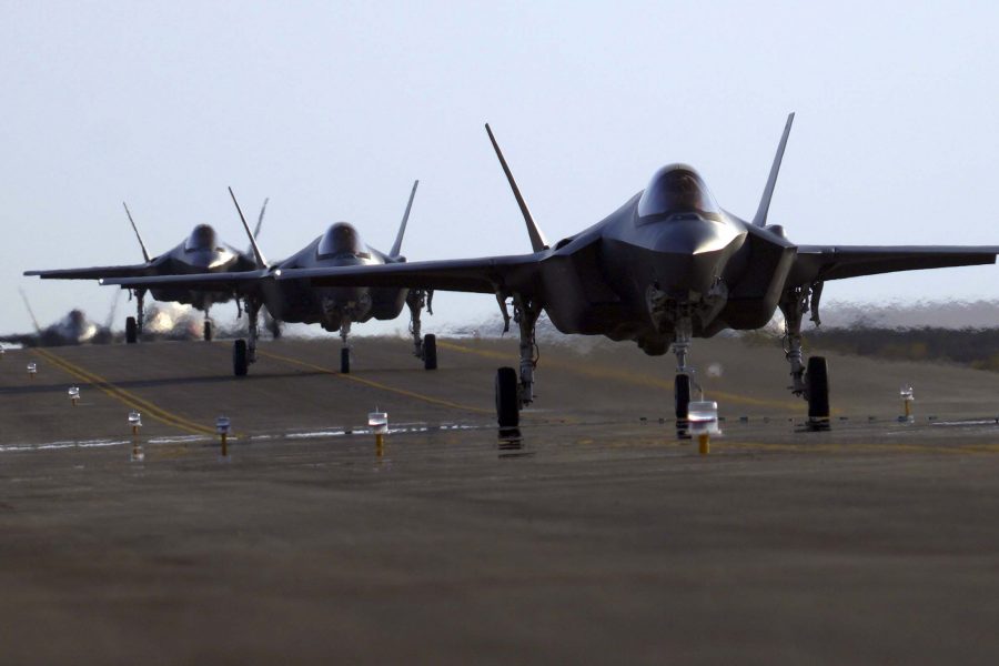 F35 Lightning II's redeploy to Al Dhafra Air Base