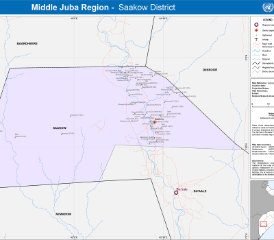 Middle Juba Region's Saakow District Map - Somalia