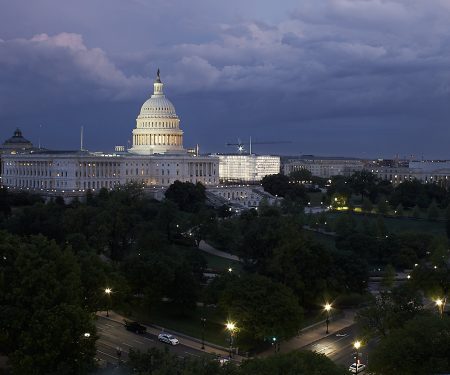 US Capitol at night