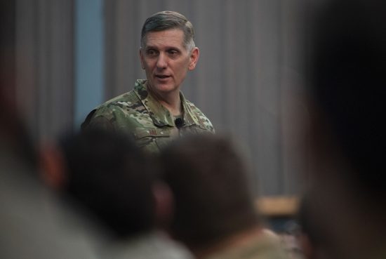 Lead Striker visits Kirtland, addresses AFGSC Airmen