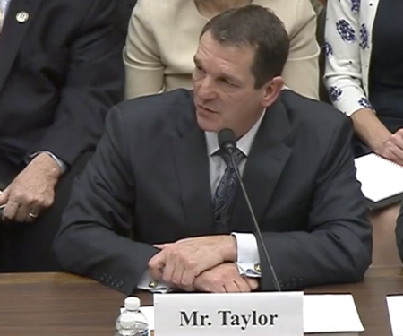 Rick Taylor, president of facility operations, renovations, and construction at Balfour Beatty Communities, testifies at a House Armed Services readiness subcommittee hearing Dec. 5, 2019. YouTube screenshot.