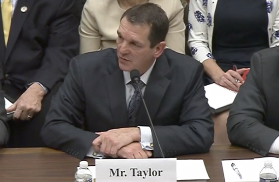 Rick Taylor, president of facility operations, renovations, and construction at Balfour Beatty Communities, testifies at a House Armed Services readiness subcommittee hearing Dec. 5, 2019. YouTube screenshot.