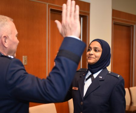 Air Force commissions first female Muslim chaplain