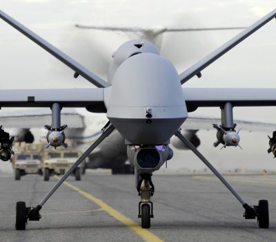 MQ-9A Reaper taxis in preparation for a mission in support of Operation Enduring Freedom