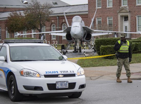 Navy Security Forces patrol NAS Pensacola after shooting