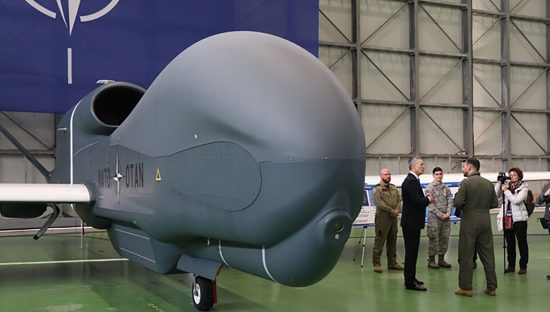 NATO Secretary General attends ceremony at Sigonella Air base to mark the delivery of Alliance Ground Surveillance remotely piloted aircraft.