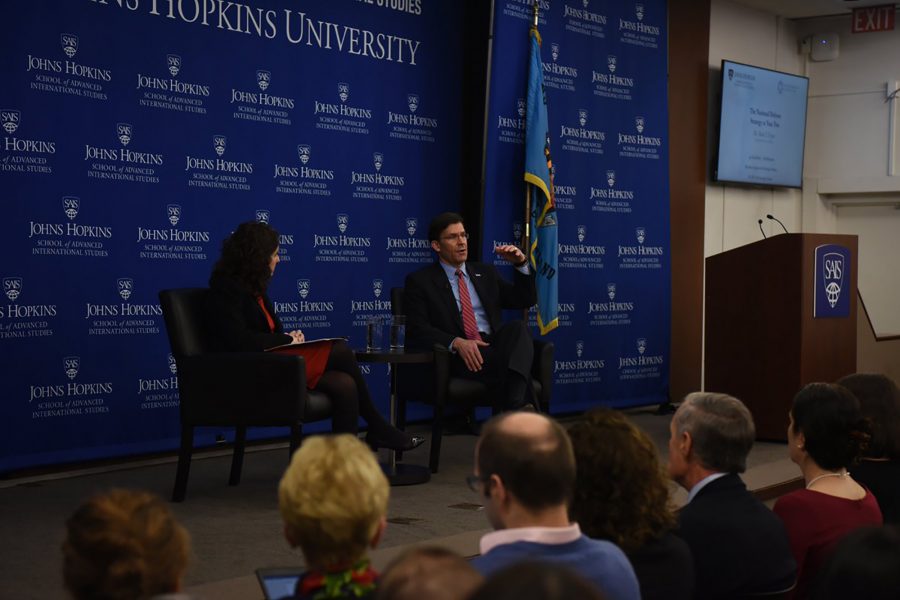 Mark Esper at Johns Hopkins SAIS