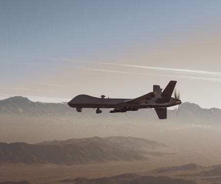 MQ-9 Reaper in flight over the NTTR