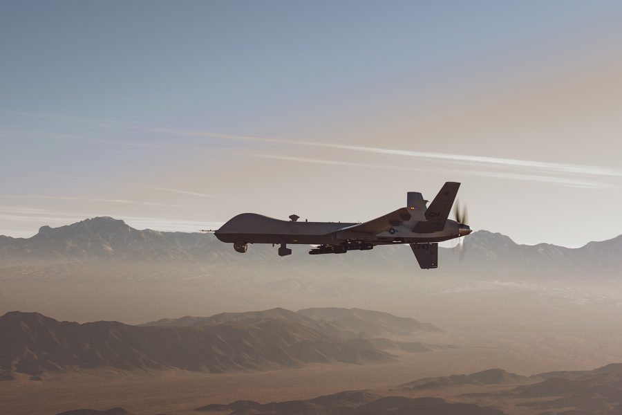 MQ-9 Reaper in flight over the NTTR