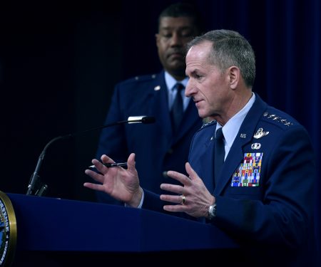 Air Force Chief of Staff Gen. David L. Goldfein conducts COVID-19 press briefing