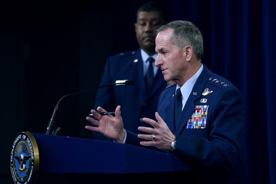 Air Force Chief of Staff Gen. David L. Goldfein conducts COVID-19 press briefing