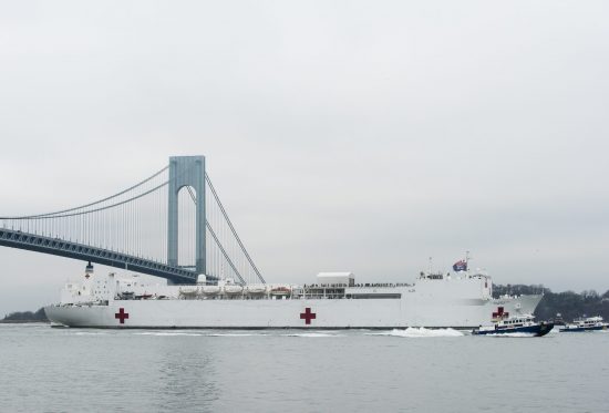 Coast Guard escorts USNS Comfort into New York Harbor