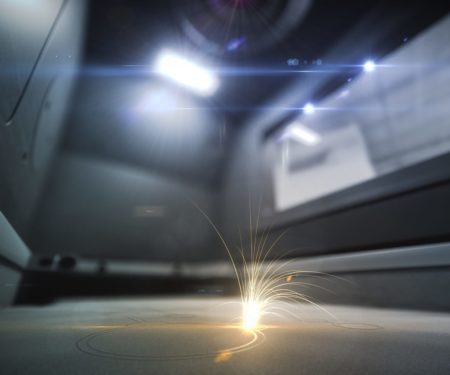 GE Additive - inside a DMLM - laser - additive manufacturing machine