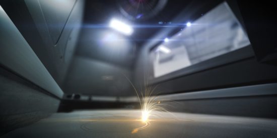 GE Additive - inside a DMLM - laser - additive manufacturing machine