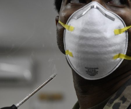 Deployed Airmen equipped and test personal N95 mask