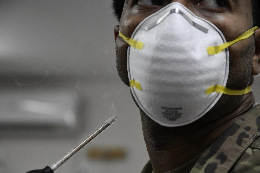Deployed Airmen equipped and test personal N95 mask