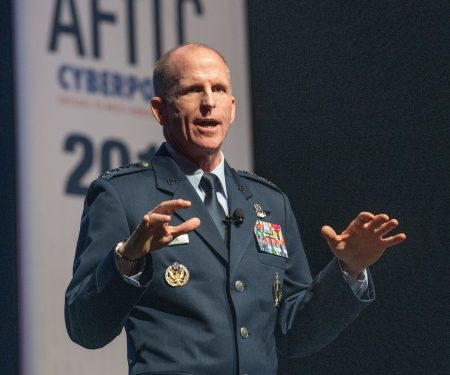 Gen. Wilson, Vice Chief of Staff of the U.S. Air Force, speaks during AFITC