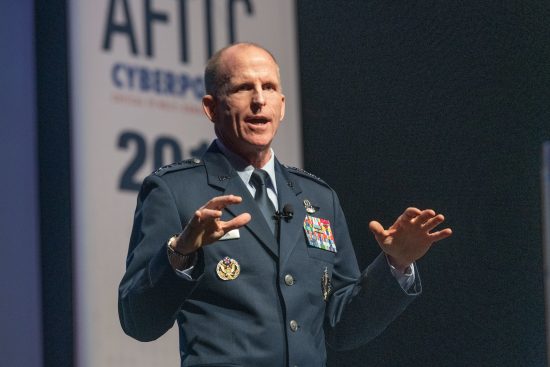 Gen. Wilson, Vice Chief of Staff of the U.S. Air Force, speaks during AFITC