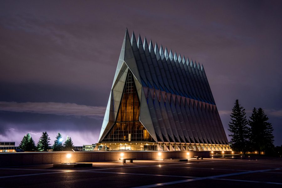 U.S. Air Force Academy Cadet Chapel Lightning Scenic