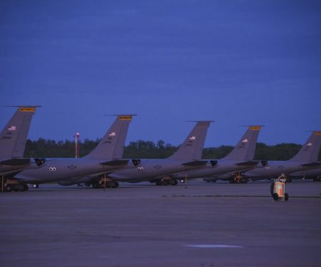 KC-135 Tails at Dusk