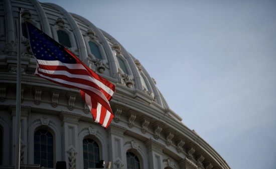 U.S. Capitol with Flag