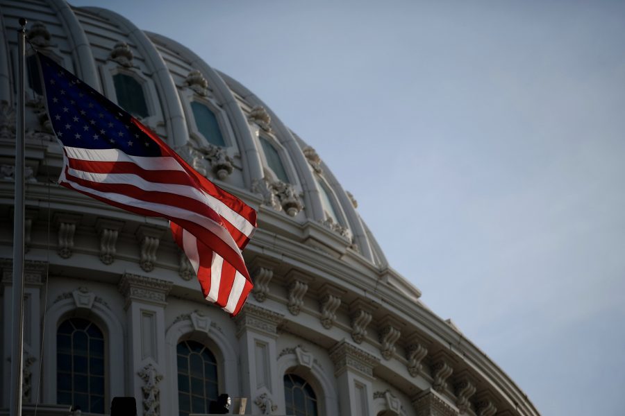 U.S. Capitol with Flag