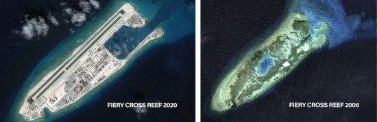 Fiery Cross Reef 2020 and 2006 China PLA