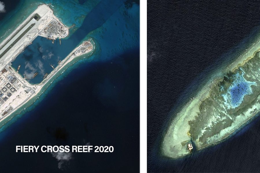 Fiery Cross Reef 2020 and 2006 China PLA