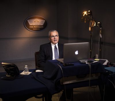 Acting Assistant Secretary of the Air Force for Space Acquisition and Integration Shawn J. Barnes speaks at a virtual "Aerospace Nation" event