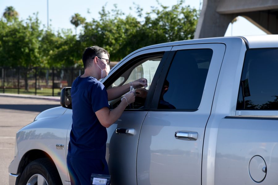 Arizona healthcare workers conduct COVID-19 testing