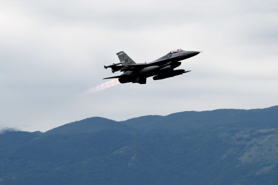 510th FS F-16s takeoff for Black Sea Ops