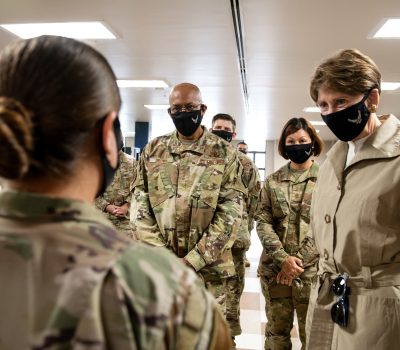 Air Force top officials visit JBSA missions for first combined trip