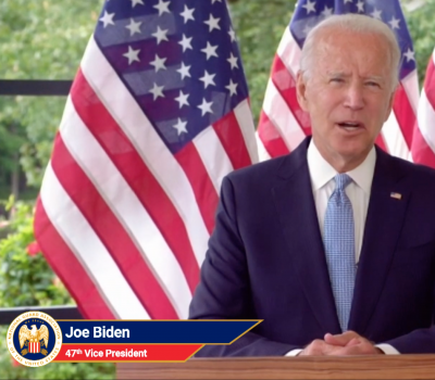 Former Vice President Joe Biden speaks at the virtual National Guard Association of the United States conference