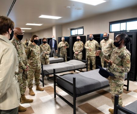 Air Force top officials visit JBSA missions for first combined trip