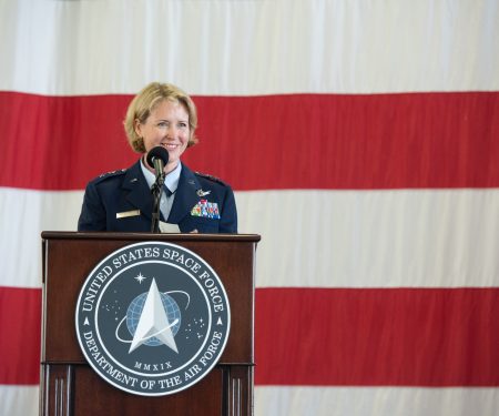 Maj Gen DeAnna Burt Speaks at Ceremony