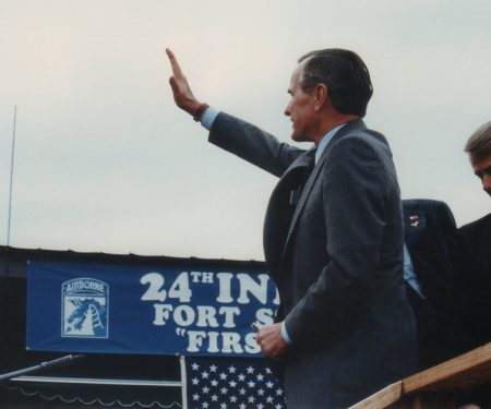 President George H.W. Bush at Fort Stewart
