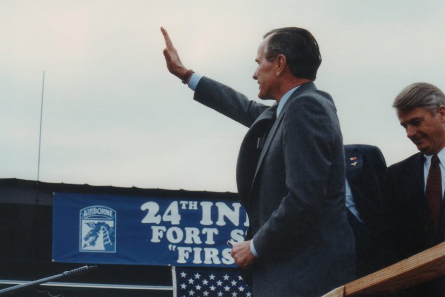 President George H.W. Bush at Fort Stewart