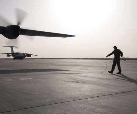 746th EAES unloads cargo in Afghanistan