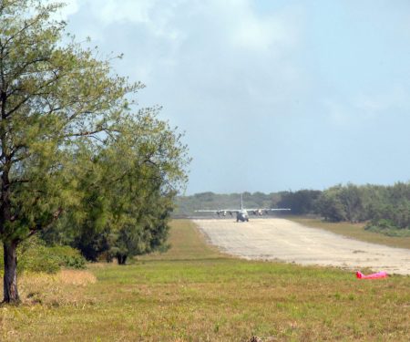 F-35s from Eielson Air Force Base, Alaska, and F-16s from Misawa Air Base, Japan, will practice operating from this remote airstrip at Northwest Field, next to Andersen Air Force Base, Guam, which is typically reserved for C-130 and helicopter operations. USAF photo by Capt. Andrew G. Hoskinson.