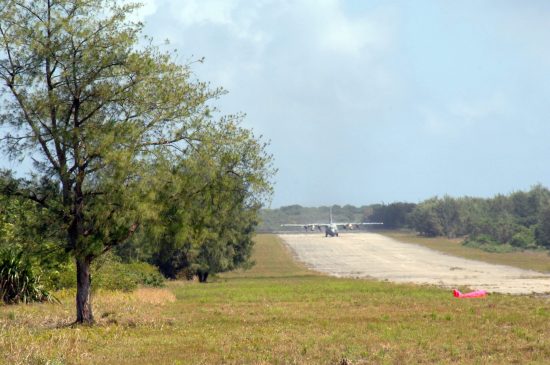 F-35s from Eielson Air Force Base, Alaska, and F-16s from Misawa Air Base, Japan, will practice operating from this remote airstrip at Northwest Field, next to Andersen Air Force Base, Guam, which is typically reserved for C-130 and helicopter operations. USAF photo by Capt. Andrew G. Hoskinson.