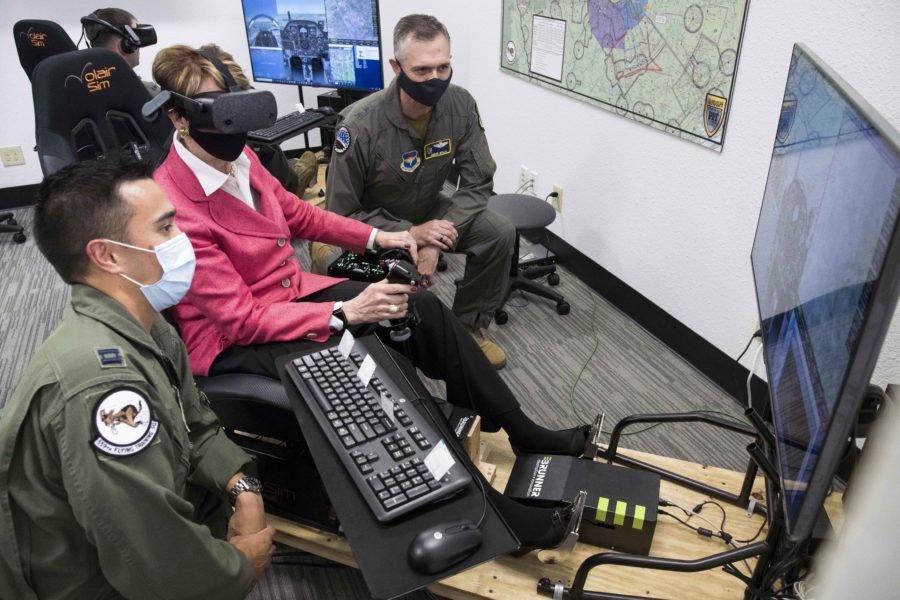 Air Force top officials visit JBSA missions for first combined trip