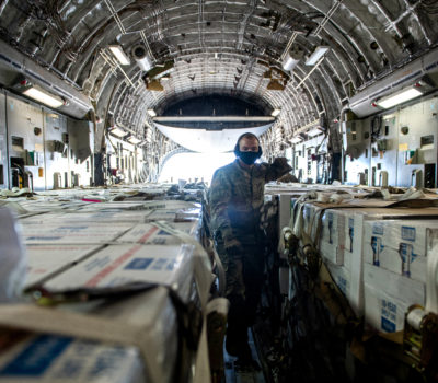 502LRS unloads 80,000 bottles of water after winter storm Uri