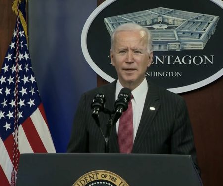 President Joe Biden at the Pentagon