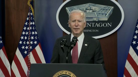 President Joe Biden at the Pentagon
