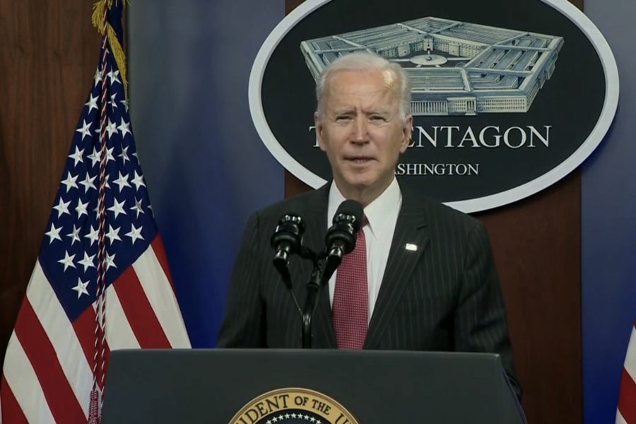 President Joe Biden at the Pentagon