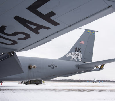 Alaska Air National Guard unveils new tail flash on Stratotanker aircraft at Eielson AFB