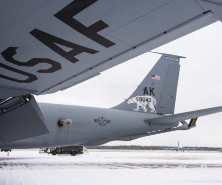 Alaska Air National Guard unveils new tail flash on Stratotanker aircraft at Eielson AFB